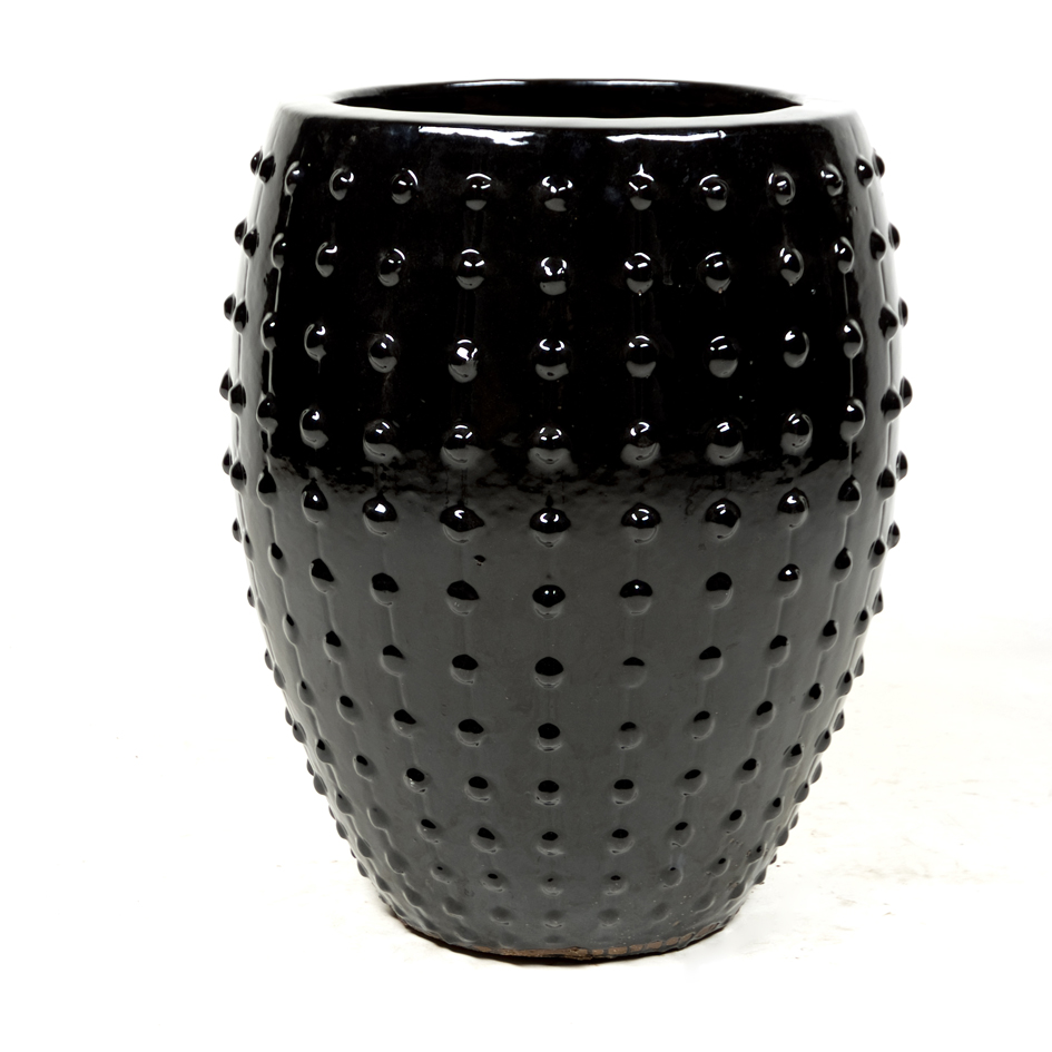 langzaam Welke Ultieme Zwarte pot - noppen - 67cm - Seta Fiori